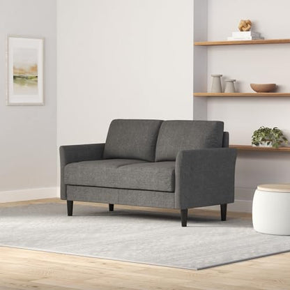 ZINUS Jackie Loveseat Sofa, Easy, Tool-Free Assembly, Dark Grey - color: Dark Grey, style: Loveseat