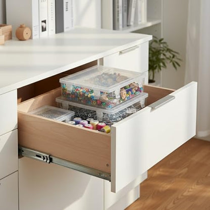 Stackable Clear Plastic Storage Bins with Lids, Transparent PP Organizer Boxes for Drawers, Shelves, and Desktops - size: 10.2 x 6.81 x 2.44 in