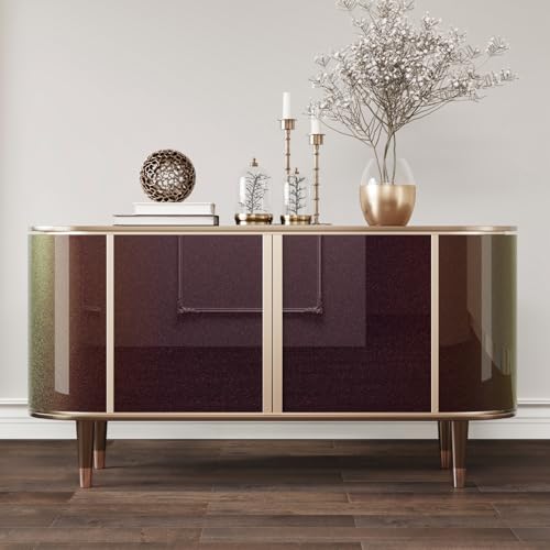 CRE8TIVE Plum Burgundy Gold Glitter Wallpaper Stick and Peel Vinyl 12"x80" | Shimmer Iridescent Holographic Glitter Contact Paper, Waterproof, Self Adhesive, Glossy Purple Wallpaper for Bathroom Bedroom - color: Plum Burgundy Gold, size: 12" x 80"
