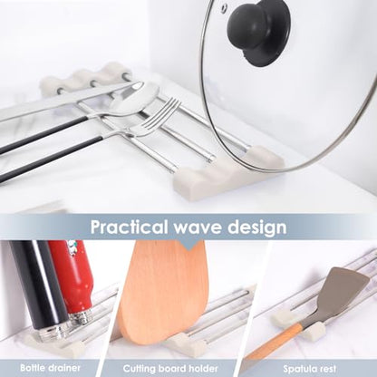 Tomorotec Adjustable Over-The-Sink Kitchen Rack, BPA-Free, White | Holds 16.5 Lbs; For Dishcloths, Sponges, and Brushes - Heat-Resistant Stainless Steel with Slim, Expandable Design - color: White