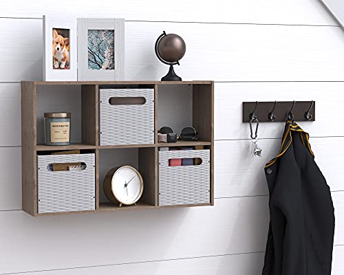 ClosetMaid Mini 6-Cube Desktop or Wall Mount Organizer, Weathered Teak - color: Weathered Teak