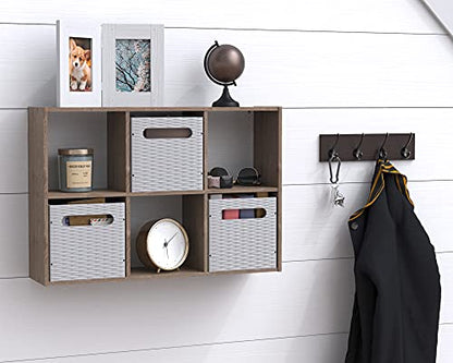 ClosetMaid Mini 6-Cube Desktop or Wall Mount Organizer, Weathered Teak - color: Weathered Teak