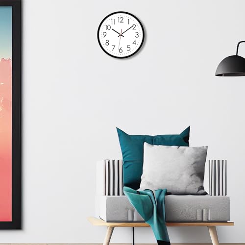 Lumuasky 2 Pack Black Wall Clock,12 Inch Silent Non Ticking Quartz Battery Operated Round Analog Classic Clock for Classroom School Office Living Room Bedroom Home - color: Black-2, size: 12 Inch