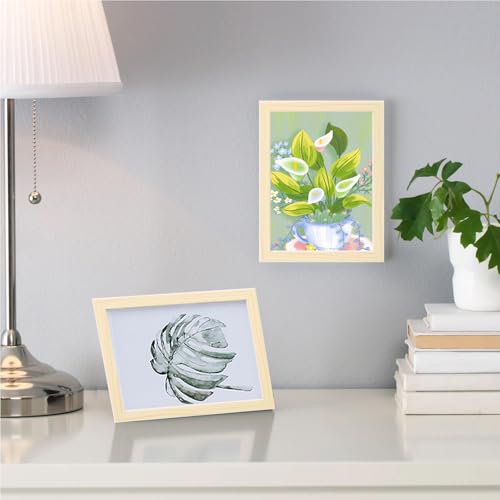 xnlkros Picture Frame Set 10 pack, Farmhouse Photo Frames, Gallery Wall Frame Collage, 8x10 5x7 4x6 Frames in 3 Different Finishes Picture Frames For Wall or Desk,Natural - color: Natura