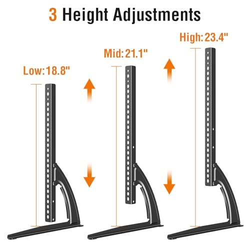 ELIVED Universal Table Top TV Stand for Most 27-55 Inch Flat/Curved TVs | TV Base Height Adjustable Legs Stand, Replacement TV Feet Holds up to 88lbs, Max VESA 800x400mm