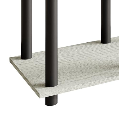 Simple 3-Tier TV Stand with Open Storage Shelves, for TVs up to 50", Light Grey - color: Light Grey