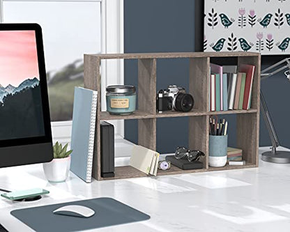 ClosetMaid Mini 6-Cube Desktop or Wall Mount Organizer, Weathered Teak - color: Weathered Teak