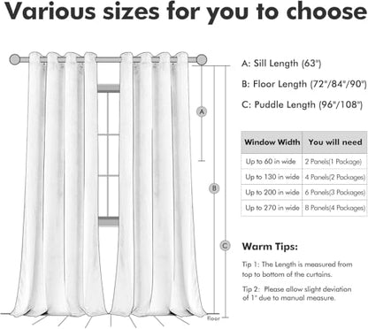 MIULEE Velvet Curtains Blush Beige 52 x 108 Inch Length Set of 2 | Extra Long Grommet Drapes, Soundproof Thermal Insulated, Room Darkening, Classical Blackout Curtains for Living Room Bedroom - color: Blush Beige, size: 52"W x 108"L (Pack of 2)