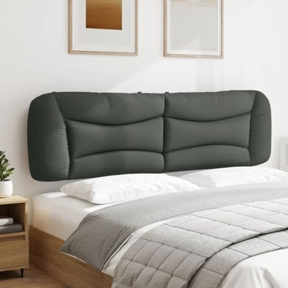 Wall Mounted Headboard Cushion for King Bed, 72 Inch Wavy Striped Upholstered Backrest Pillow, Breathable Fabric Reading Support for Bedroom, Dark Gray - color: Dark Gray 3