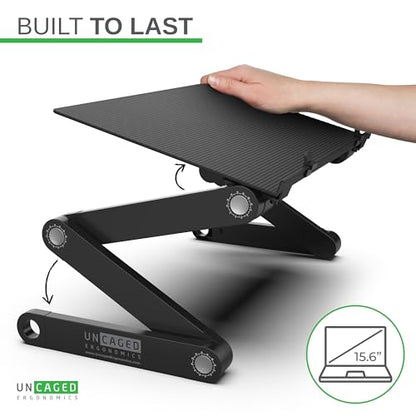 WorkEZ Adjustable Laptop Stand for Desk, Adjustable Height Laptop Stand, Ergonomic Foldable Portable PC Holder, Computer Riser, Home Office Supplies