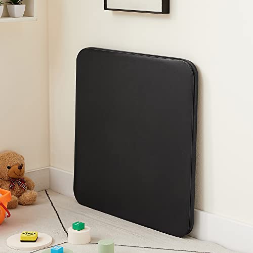 VECELO 24'' Kids Folding Card Table, Portable, with Ultra Soft Padded Cushion, 1 Piece, Black - color: Black
