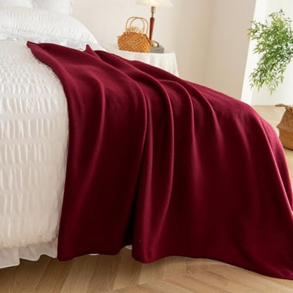 CAI TENG Fleece Throw Blanket 6 Pack Blankets Bulk Soft Lightweight Kid Blanket Cozy Small Blanket 50 x 60 Solid Pet-Friendly Bed Sofa Couch Fleece Fabric Travel Wedding Outdoor Burgundy - color: Burgundy