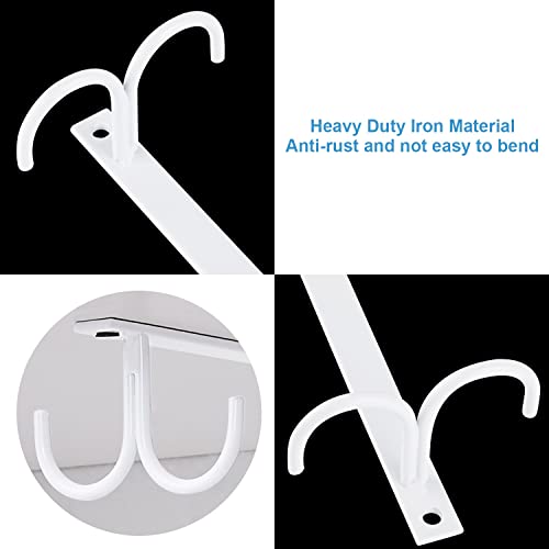 FOMANSH Mug Rack Under Cabinet - Coffee Cup Holder, 12 Mugs Hooks Under Shelf, Display Hanging Cups Drying Hook for Bar Kitchen Utensils White - color: White, size: 3 Pack