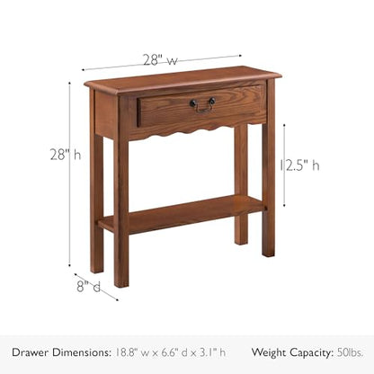 Leick Home Wave Console Table, 28", Medium Oak - color: Medium Oak