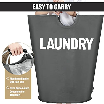DOKEHOM 160L XX-Large Laundry Basket (7 Colors), Collapsible Laundry Bag, Foldable Laundry Hamper, Folding Washing Bin (Dark Grey, XXL) | Collapsible Hamper - color: Dark Grey, size: 160L