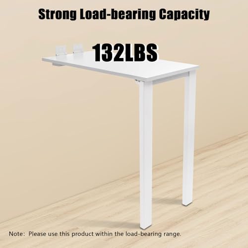 Wall Mounted Folding Table with Legs, 29.52 * 15.75 * 29.13in Small Folding Dining Table, Wall Mounted Foldable Desk for Small Space, Laundry, Dining Room, Bedroom, Home Office (White)