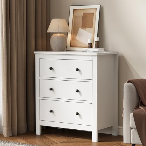 RoyalCraft White 3 Drawer Nightstand, 27" H End Table with Storage, Modern Bedside Table with Drawers, Night Stands for Bedroom, Entryway, Hallway - color: White