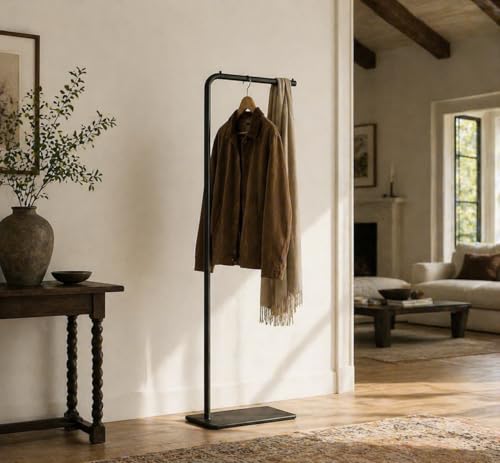 Matte Black Metal Coat Rack, Freestanding Coat Stand with Heavy-weight Slate Base, Modern Clothing Tree for Entryway, Bedroom, Hallway (A13) - color: A13