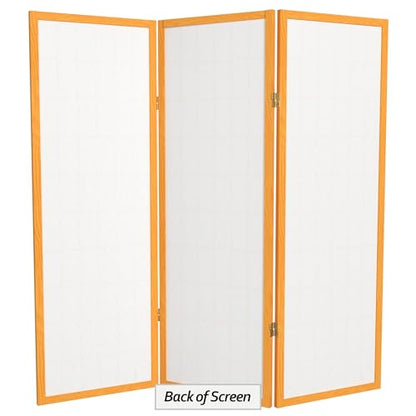 4 ft. Short Window Pane Shoji Screen - Honey - 3 Panels - color: Honey, size: 3 Panels
