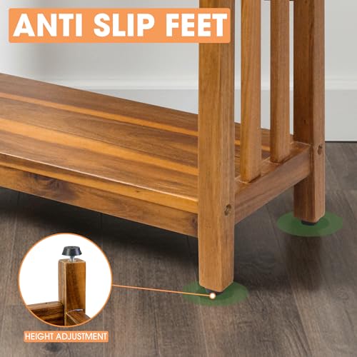 ENKEZI Narrow End Table with Shelf – Slim Side Table, Nightstand for Small Spaces, Bedroom, Living Room, Balcony or Outdoor Use (Minimalist Console) - style: Minimalist Console