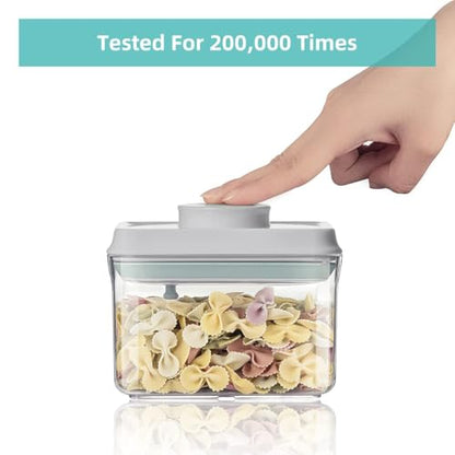 Food Airtight Containers (1500ml) 1.5 Qt Pop Up Food Formula Container With Lids, Bpa-Free One Button Open Stackable Container for Coffee Tea Brown Sugar Cereals - 8 Labels - Clear - color: 1.5 QT