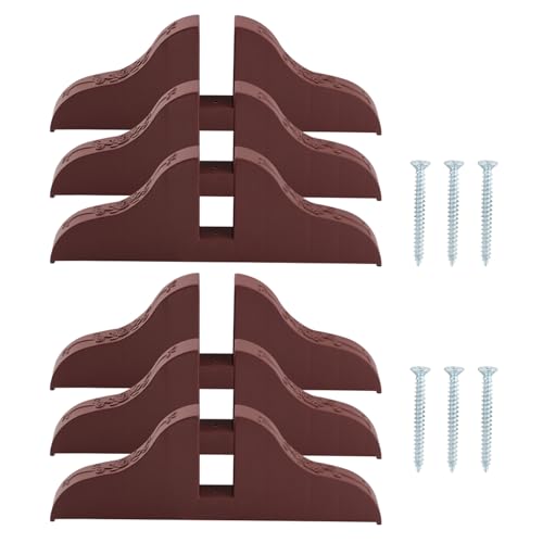 6Pcs Room Divider Stand for Foldable Screen Brackets, Room Divider Stand with Screws, Folding Privacy Screen Holder for Hotel Home Office(Color:Coffee) - color: Coffee