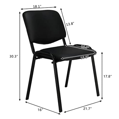 VINGLI 10-Pack Waiting Room Chairs, Stackable Chair for Office, Pu-Black | Stacking Chairs, Armless Church Chairs, Space-saving, Guest & Reception, Office Lobby, Business Hall - color: Pu-black, size: 10-pack