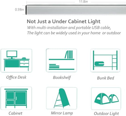 ASOKO 12 Inch Under Counter LED Lights Dimmable 5000K Plug in Desk 2Pack | ASOKO Under Cabinet LED Light Strip, Dimmable 5000K Plug in Counter Lighting for Kitchen Desk Shelf Display Case, 2Pack - color: Daylight White, size: 12Inch-2Pack