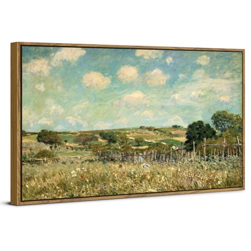Farmhouse Country Framed Wall Art Barn Meadow Texture Painting for Living Room Abstract Landscape Canvas Prints Vintage Nature Scenery Picture Rustic Classical Artwork Bedroom Home Decorations 20x40 - color: Country, size: 20"L x 40"W