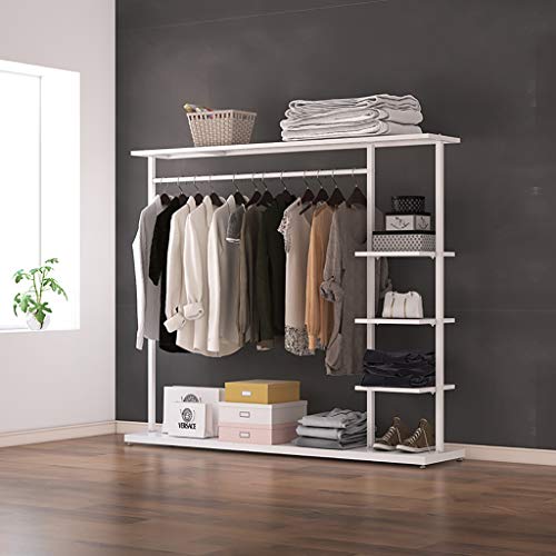 Heavy Duty Garment Rack with Shelves - Clothing Storage Unit for Commercial and Household Use, Standing Shelving for Organized Clothes - size: 100*40*155cm