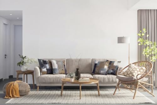 Brown Grey Abstract Throw Pillow Covers 20x20 Set of 4 | Brown, Grey & Taupe Modern‑Art Cushion Cases, neutral accent pillowcases for sofa, bedroom & chair - color: Earth Tone Brown and Blue Grey, size: 20" x 20" (Pack of 4)