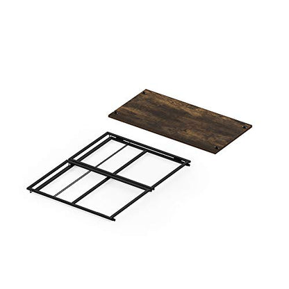 Furinno Riau No Tool/No Assembly/Folding Metal Frame Computer Desk, Rustic Oak/Black, 39 Inch - color: Rustic Oak/Black, size: 39 inches