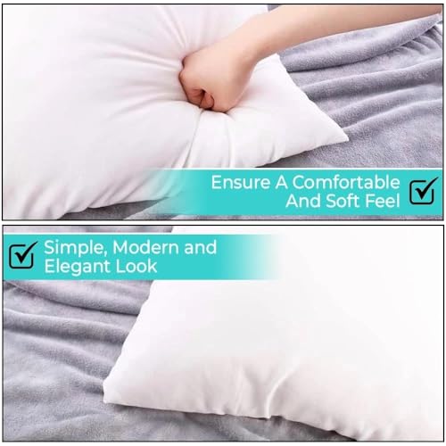 QUBA LINEN Throw Pillow Inserts (Set of 2, White), 22x22 Inches - Premium Cushion Fillers for Sofa, Bed, and Home Décor (22x22 Inch (Pack of 2)) - size: 22x22 Inch (Pack of 2)