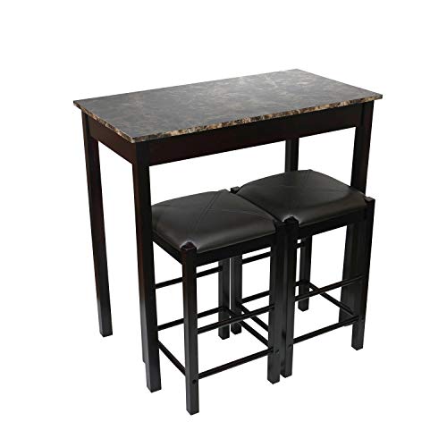Pearington Remington High Top Counter Height Bar and Pub Table Set with 2 Chairs, Brown - color: Brown