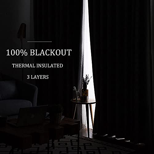 RYB HOME Noise Reducing Curtains, 3 Layers Total Blackout Curtains | Thermal Insulated, Energy Efficiency Heavy Duty, Grommet, For Kids Room Studio Bedroom, W52 x L63, Black, 2 Panels - color: Black, size: 52"W x 63"L (Pack of 2)