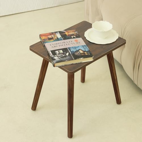 AWASEN Side Table, Small Wood End Table Living Room, Mini Bed Side Table Modern Accent Nightstand with Solid Wood for Bedroom Office Small Spaces, Rustic Brown - color: Dark Rustic Brown