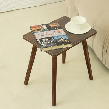 AWASEN Side Table, Small Wood End Table Living Room, Mini Bed Side Table Modern Accent Nightstand with Solid Wood for Bedroom Office Small Spaces, Rustic Brown - color: Dark Rustic Brown