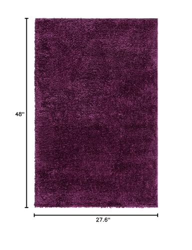SAFAVIEH August Shag Collection Accent Rug - 2'3" x 4', Purple, Solid Design, Non-Shedding & Easy Care, 1.2-inch Thick Ideal for High Traffic Areas in Entryway, Living Room, Bedroom (AUG900W) - color: Purple, size: 2'3" x 4' (Rectangular)