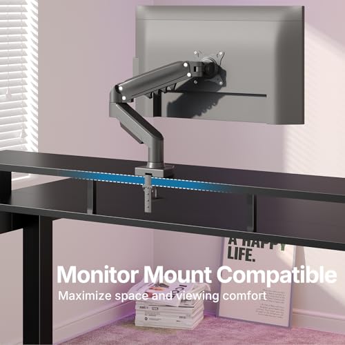 HUANUO 48″ x 26″ Electric Standing Desk with 2 Drawers &24.4″ Large Keyboard Tray, C-Clamp Mount Compatible, Adjustable Computer Desk for Office, Sit Stand Up Desk with 4 Height Presets, Black - color: Black, size: 48*26 inch