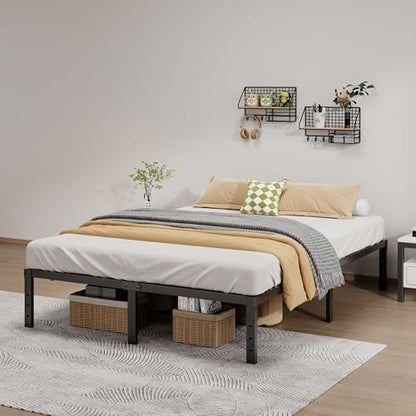 LUMUNANCE Metal Bed Frame Queen Size - 14 Inch Heavy-Duty Platform Bed Frame No Box Spring Needed, Easy Assembly, Noise-Free, Sturdy Mattress Foundation, Underbed Storage Space - size: Queen, style: 14 Inch