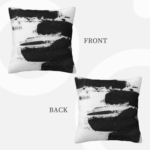 Lcokin Black and White Throw Pillow Covers 18x18 in Set of 2, Decorative Modern Abstract Boho Pillow Case Square Cushion Covers for Sofa Bed Couch Living Room - color: Black and White, size: 18" x 18" (Pack of 2)