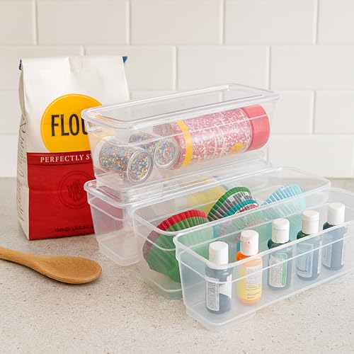 Best Kept 6-Pack Long Storage Bins with Lids, Translucent Clear - size: 6 Long