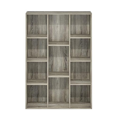 Furinno LUDER Book Shelf, 11-Cube Bookshelf, Reversible Bookcase, 9.4 x 29.1 x 41.7, Easy Assembly, for Living Room, Bedroom, Home Office, French Oak | Furinno - color: French Oak, size: 11-Cube