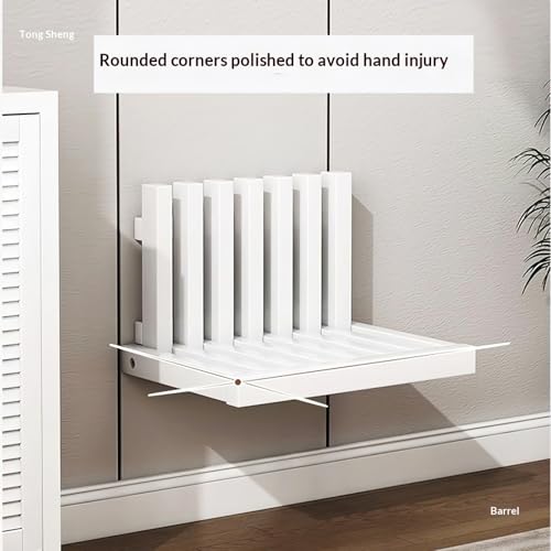 Solid Wood Wall-Mounted Bedside Shelf, Foldable Floating Narrow Table, Creative Slatted Design for Bedroom (Walnut) - color: Walnut