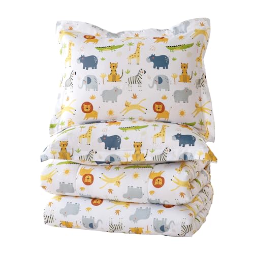 MICORAL Wild Animal Twin Comforter Set for Boys/Girls, 2 Piece Soft Brushed Microfiber Kids Bedding Set, All Season Comforter Set Washable - color: Wild Animal, size: Twin/Twin XL