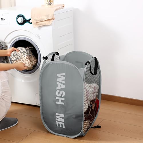 Pack of 2 Pop Up Laundry Hamper, Collapsible Laundry Baskets Dirty Clothes Hampers, Sapce Saving for Apartments, Bedroom, Laundry Room, Gray - color: Grey - 2Pack