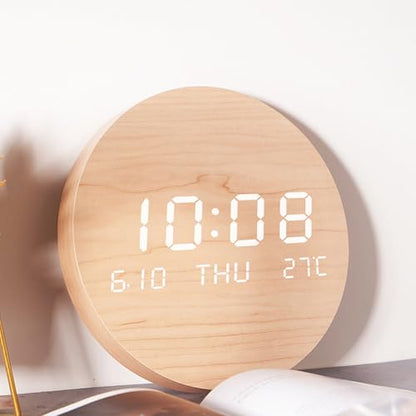 Bottone Minimalists LED Clock Table Wall with Temperature Display, Table Alarm for Workspaces and Bedrooms Digital LED Display