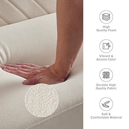 mopio 76.4" Futon Sofa Bed Chevron Styled, Sleeper Couch (Snow Velvet) | Quick-fold back makes an instant nap spot; a lightweight, apartment-friendly frame moves room to room. - color: Snow Velvet