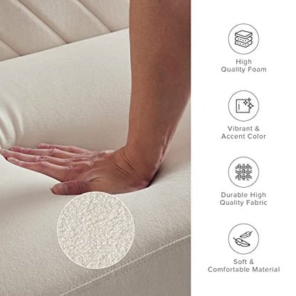 mopio 76.4" Futon Sofa Bed Chevron Styled, Sleeper Couch (Snow Velvet) | Quick-fold back makes an instant nap spot; a lightweight, apartment-friendly frame moves room to room. - color: Snow Velvet