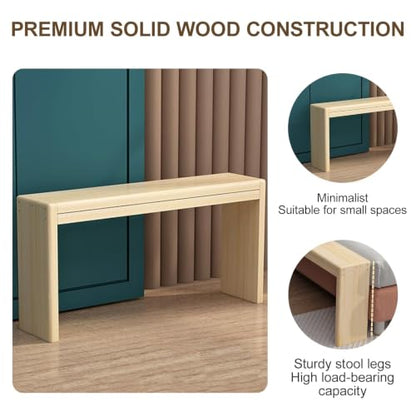 Small Wood Dining Bench, Solid Wood Entryway Bench, Farmhouse Style Seat, Armless Design, Fits Entryways, Dining Rooms and Space At The Foot of The Bed - size: 40x20cm/15.7x7.9in